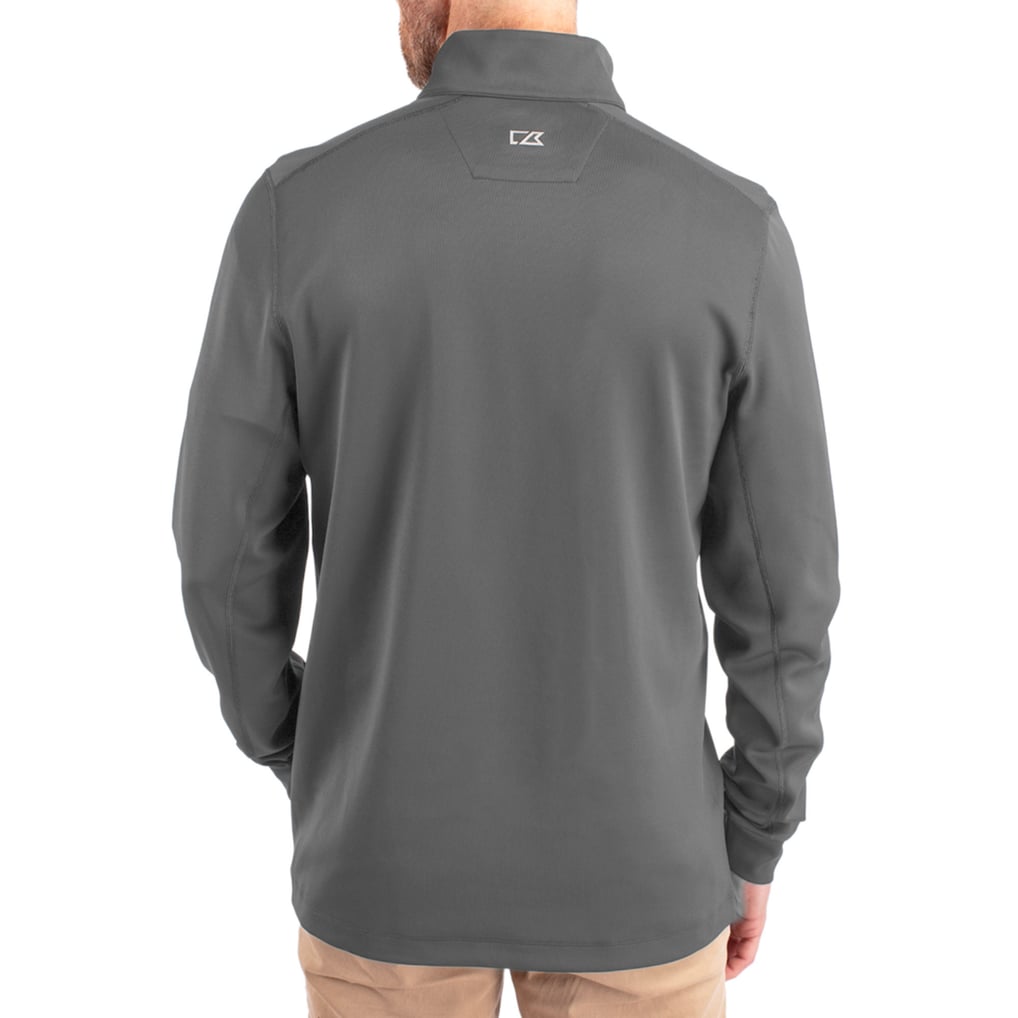  Drexel Dragons Cutter & Buck DryTec Traverse Stretch Eco Tri-Blend Quarter-Zip Pullover - Gray